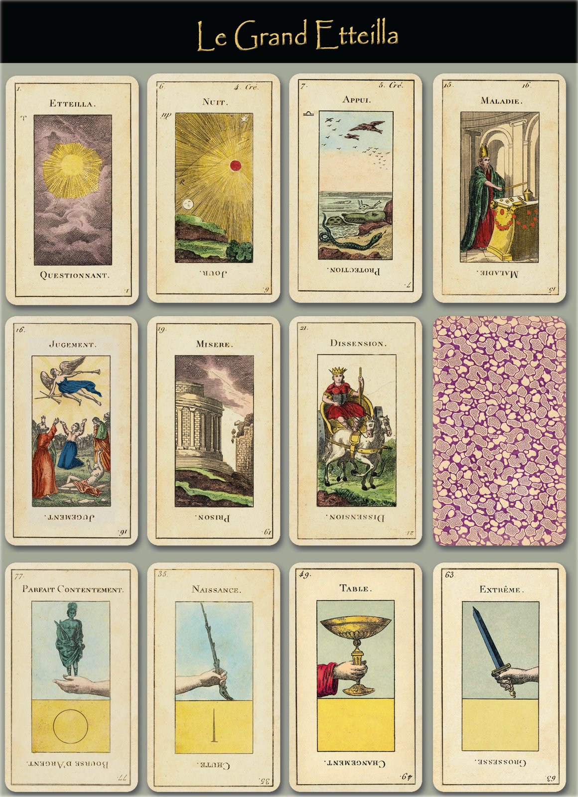 The Cartomancer — Three Etteilla tarot decks from the mid-19th